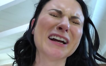 First time backdoor pounding with natural black-haired teen